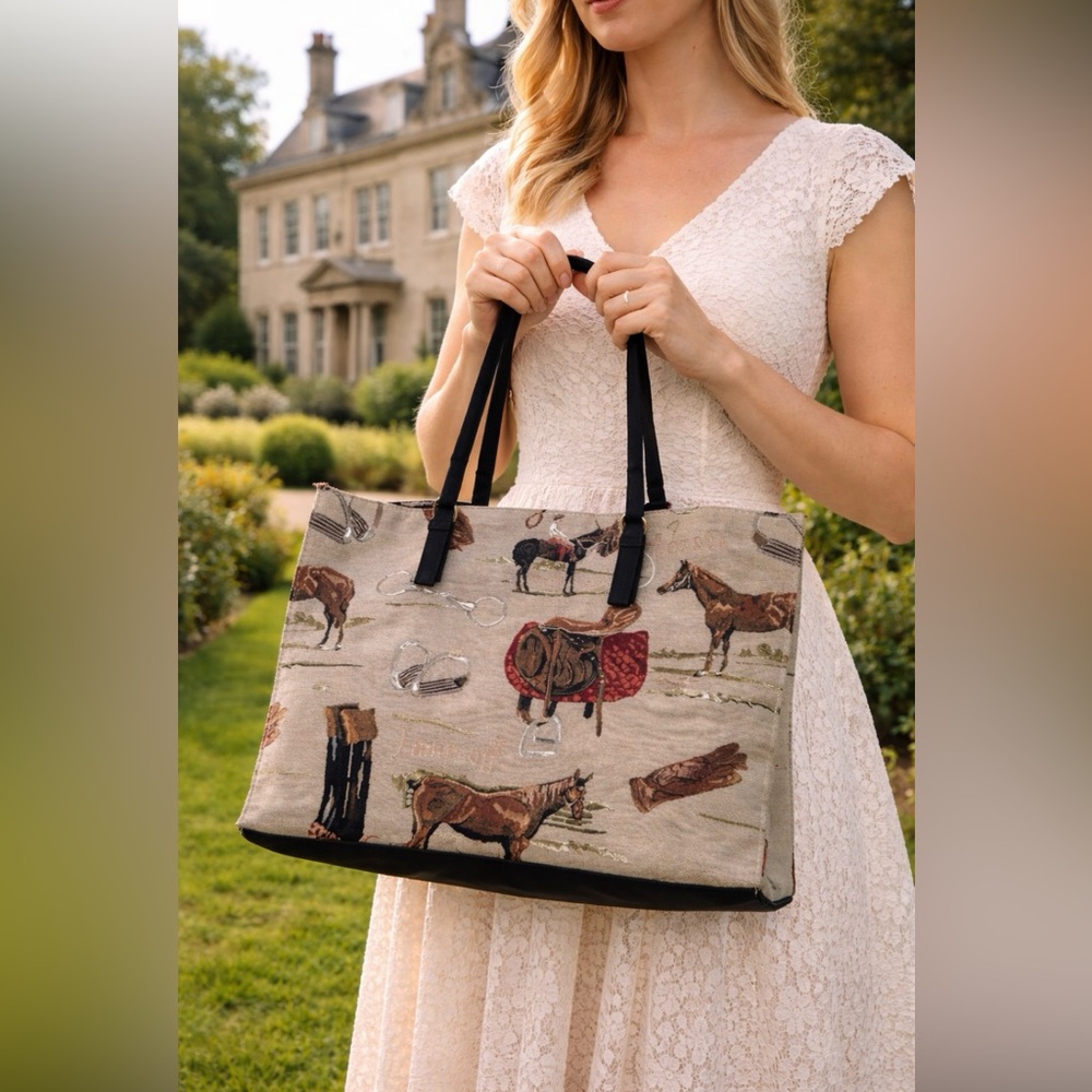 Preppy Light Academia Tapestry Ralph Lauren/Equestrian Aesthetic Purse